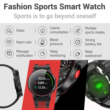 Naujai L6 IP68 Vandeniui Smart Sporto Žiūrėti Fitness Tracker Širdies ritmo Monitorius 