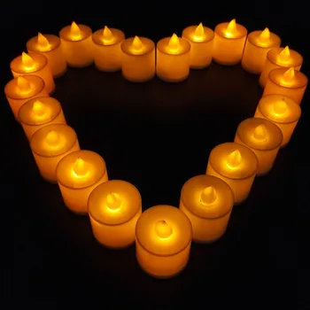 24Pcs Geltona Mirgėjimo Flameless LED Elektros Baterija Tealight Žvakės Šventė/Vestuvių Papuošimas Didelis Votive Žvakės