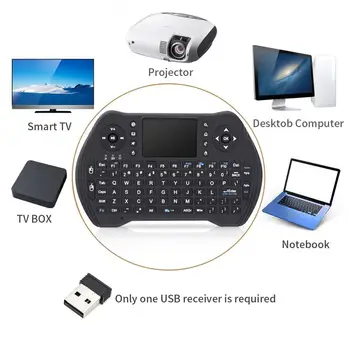 USB i8 Mini Belaidė klaviatūra anglų, rusų, arabų black Air Pelė 2,4 GHz Belaidė Klaviatūra, Touchpad Kišeninis TV Box PC