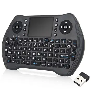 USB i8 Mini Belaidė klaviatūra anglų, rusų, arabų black Air Pelė 2,4 GHz Belaidė Klaviatūra, Touchpad Kišeninis TV Box PC