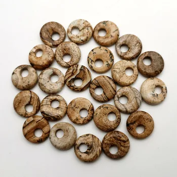 Mados nuotrauką 18mm gogo spurgos natūralaus akmens karoliukai, Papuošalai Priėmimo Pakabukas Auskarai Žavesio priedai 24pc nemokamas pristatymas