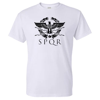 T-shirt SPQR Romos Gladiatorių Imperial Golden Eagle Spausdinti Streetwear Vyrai Moterys Mados Medvilnės Marškinėlius Sporto Tees Viršūnes Unisex Marškinėliai