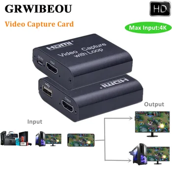 Mini Capture Video HDMI Naujas Ateinančiais Vaizdo plokštė HD filmavimo kortelę PS4 Žaidimas, DVD, HD vaizdo Kameros Įrašymo Live Transliacijos Ciklas