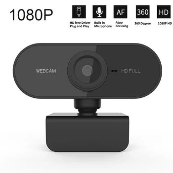 Full HD 1080P Kamera, Kompiuteris PC Web Kamera su Mikrofonu Sukasi Kameros Live Transliacijos Vaizdo Skambučių Konferenciją Darbą