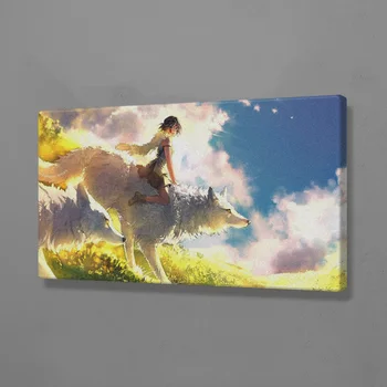 Drobė Paveikslų Sienos Meno Kūrinius Princesė Mononoke Plakato Nuotraukas Spausdina Namų Dekoro Japonų Anime Filmą Kambarį Moduliniai