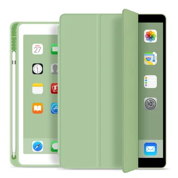 Cover Už New iPad 9.7 colių 2017 2018 Atveju Su Pieštukas Turėtojas , Slim Tri-fold PU Odos Smart Cover 