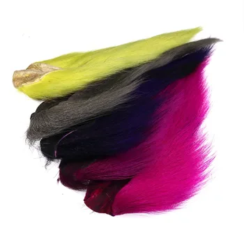 Bimoo 1PC Multi-Color Skristi Susiejimas Bucktail Visa Uodega Žvejybos Bucktail Elnias Plaukų Skristi Susiejimas Medžiagų Kabliukai Stendai Balta Raudona Juoda