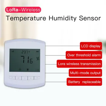 Lora temperatūros ir drėgmės jutiklis 5km ilgo nuotolio temperatūra drėgnumas siųstuvas belaidžio drėgmei stebėjimo LCD ekranas