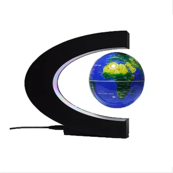 Naujovė Žibintai C Formos Magnetiniai Plaukiojantis Rutulio Pasaulio Žemėlapyje, stalinės Lempos su Spalvinga LED Žibintai, Namų, Biuro Patalpų Apdaila