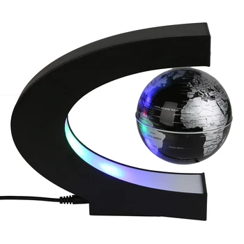 Naujovė Žibintai C Formos Magnetiniai Plaukiojantis Rutulio Pasaulio Žemėlapyje, stalinės Lempos su Spalvinga LED Žibintai, Namų, Biuro Patalpų Apdaila
