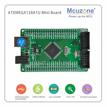 ATxmega128A1U Mini Valdyba, 12Bit ADC VPK, 8UART, USB Įrenginį, JTAG PDI, USB įkrovos tvarkyklę iš anksto XMEGA128A1 U 128A1U atmel AVR