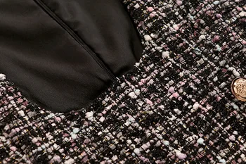2020 M. Rudenį, Žiemą 2 Dalių Komplektas Kombinezonai Suknelė Moterims, Elegantiškas Šifono Ruffles Lankas Marškinėliai, Viršuje+Dvigubo Breasted Pledas Tvido Vest Suknelė