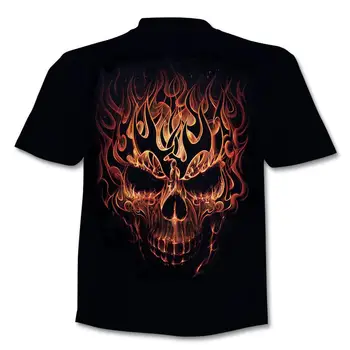Kaukolė grožio cool 3D vyriški T-shirt motociklo punk 3D spausdinimo T-marškinėliai, vyriški drabužiai, marškinėliai vasaros top vyriški laisvalaikio marškinėliai