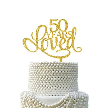 Asmeniniams metų vestuvės tortas topper 50 metų mylimas pyragas topper akrilo tortas topper už pyragas apdaila