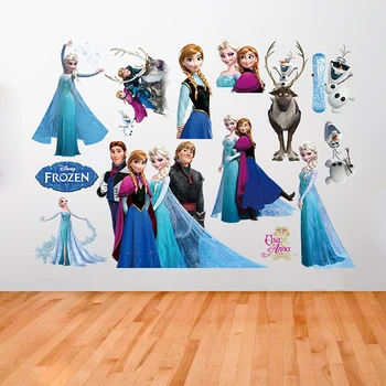 Disney Olaf Sven Kristoff Hans Anna Elsa Princesė Užšaldyti Temą Sienų Lipdukai Vaikų kambario, miegamojo aksesuarai, Namų Dekoro