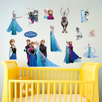 Disney Olaf Sven Kristoff Hans Anna Elsa Princesė Užšaldyti Temą Sienų Lipdukai Vaikų kambario, miegamojo aksesuarai, Namų Dekoro