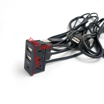 150CM DUAL USB, AUX-Išorės elektros Instaliacijos Taisymas Vielos Volkswagen Touran Golf Polo Toyota BMW Stereo Pratęsti Adapteris