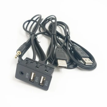 150CM DUAL USB, AUX-Išorės elektros Instaliacijos Taisymas Vielos Volkswagen Touran Golf Polo Toyota BMW Stereo Pratęsti Adapteris
