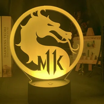 Vaikas Naktį Šviesos Žaidimas Mortal Kombat 11 Logotipą Namų Dropship 7 Spalvų Led naktinė lempa Vaiko Lovos Dekoro Stalo Lempa Metu