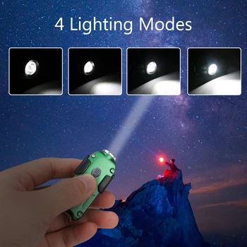 Nešiojamų LED Žibintuvėlis USB Įkrovimo 360LM Nešiojamų Keychain Žibinto Lempa, Lauko Kempingas, Kelionės