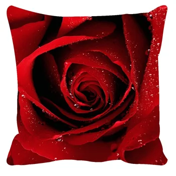 Užvalkalas 3D Gėlių Pagalvėlė Padengti Dekoratyvinių Pagalvių užvalkalus Pliušinis Raudona Rožė, Pagalvėlė Apima Dvigubo Spausdinimo (BE Pylimo) 45*45,50*75