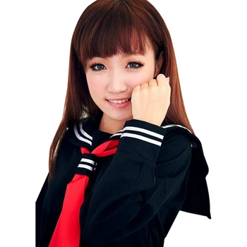 Japonijos mokyklinę Uniformą Mergaitėms Sailor Viršūnes+Kaklaraištis+Sijonas karinio jūrų Laivyno Stiliaus Studentų Drabužius Mergina Plus size Lala Cheerleader drabužiai
