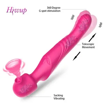 360 Laipsnių G Spot Galingas Dildo Vibratorius atsparus Vandeniui Clit Sucker Sekso Žaislai Moterims, Vyrams Klitorio Stimuliatorius Suaugusiems, Poroms