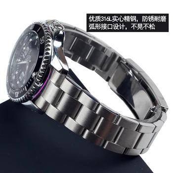 20MM Kieto Nerūdijančio Plieno Watchbands Žiūrėti Dirželis Juosta Sidabro Vyrų Riešo Metalų Laikrodžių Apyrankės