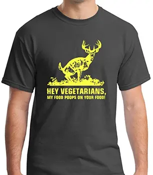 Žalias Marškinėlių Ei Vegetarai - Mano Maisto Poops Savo Maisto Elnių Medžioklė Premium vyriški T-Shirt Juokinga Trumpas Rankovės Medvilnės T Shirts