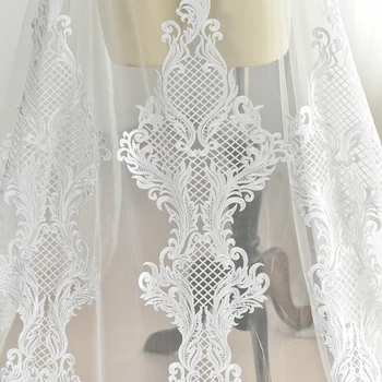 Aukštos kokybės storą siuvinėjimo nėrinių audinys, nėrinių aplikacijos vestuvių suknelė 