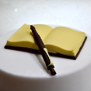 3D Silikoninis Minkštas Pelėsių Tortas Dekoravimo Priemonės, Rašiklį ir Knygos Formos Rankų darbo Muilas Šokolado Saldainiai Formavimo Pelėsių