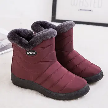 Žiemos batai 2021 mados neperšlampami sniego batai, žieminiai batai, moteris atsitiktinis lengvas zip šiltas pliušinis kailis moterų batai
