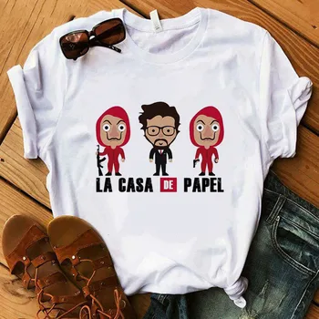 La Casa De Papel 2020 BELLA CIAO spausdinti Marškinėlius Namas Popieriaus juokingi marškinėliai Pinigų Heist moterims topai 