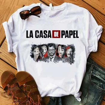 La Casa De Papel 2020 BELLA CIAO spausdinti Marškinėlius Namas Popieriaus juokingi marškinėliai Pinigų Heist moterims topai 