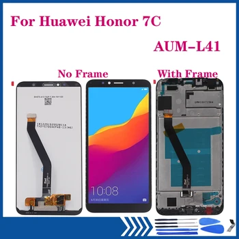 5.7 colių NAUJAS LCD Huawei honor 7C AUM-L41 29 LCD ekranas Jutiklinis Ekranas skaitmeninis keitiklis komplektuojami su rėmo Remontas, dalys