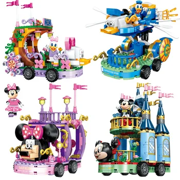 2020 Naujas Disney Animacinių filmų Personažas Peliukas Fantazijos Plaukti Parade 4 1 Modelio Kūrimo Bloką Nustatyti Vaikų Žaislų, Vaikų Dovanų