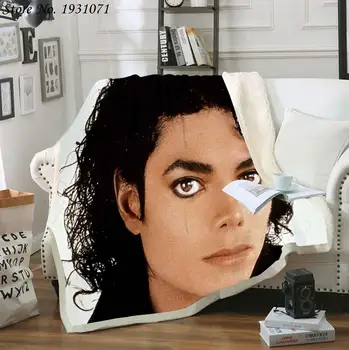 Michael Jackson 3D Atspausdintas Vilnos Antklodė, Lovos Storio Antklodė Mados Lovatiesė Sherpa Mesti Antklodę, Suaugusiems, Vaikams 05