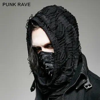 Gotikos Prekės kniedės tvirtinimo Nauja juoda KAUKE Steampunk Vyrų stilingas fahison Pin odos KAUKĖ Punk Rave S-182