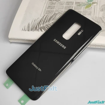 SAMSUNG Galaxy S9+ S9 Plus G965 G965F Atgal Baterijos Dangtelis Durys Galinio Stiklo Būsto Atveju Uždėkite Akumuliatoriaus Dangtelį