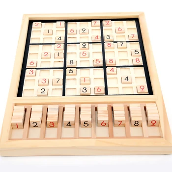 Mediniai Sudoku, Šachmatai Skaitmenimis nuo 1 iki 9 Darbalaukio Žaidimai Suaugusiems, Vaikams, Dėlionės Švietimo Žaislai