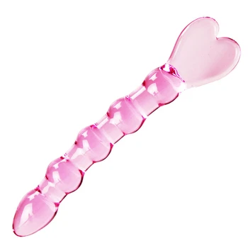 Candiway Rožinės Spalvos Vandeniui Skaidrios Širdies Dizaino Stiklo Dildo Analinis Kaištis Suaugusiųjų Sekso Žaislai Poroms