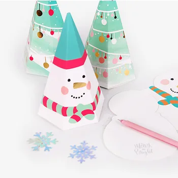 50pc Kalėdų bokštas saldainių dėžutė draugės animacinių filmų mielas kalėdų papuošalai Ieva dovanų dėžutė pakuotės naujųjų metų dekoracijas 2021