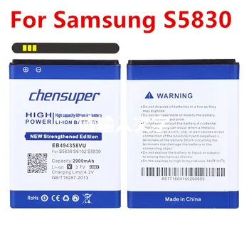 Chensuper EB494358VU 2900mAh Samsung S6802 Ace B7510 i569 i579 i619 S5660 S5670 S5830I S5838 S6102 S6108 S5830 Baterija