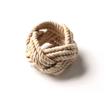 12pcs Modelis kambarys natūralaus džiuto servetėlių žiedas virvę austi vystymo sagtis skalbinių virvės servetėlių žiedas