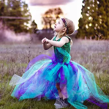 2016 Naujausias Mados Šalis Princesė Mergina Suknelė Undinė Viršūnes Bodysuit Tiulio Tutu Komplektai Rinkinys