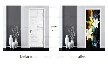 Modernaus Stiliaus Durys, PVC Lipdukai, Lipnios Vandeniui 3D Namų Puošybai 