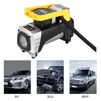 Nešiojamų 12V LED Auto Automobilių Oro Kompresorius, Siurblys, Elektros Skaitmeninis Displėjus, Padangos, Padangų Pripūtimo