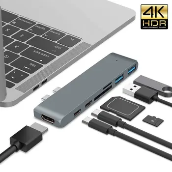 USB 3.1 Tipas-C Hub Į HDMI Adapteris, suderinamas 4K 