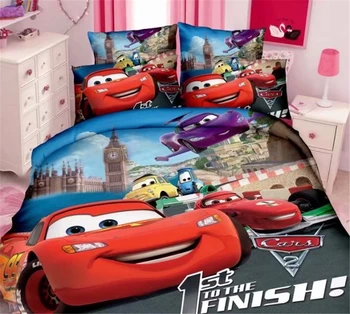 Disney McQueen Automobilių patalynės komplektas Medvilnės Animacinių filmų Vaikams Berniukas, Kūdikių Antklodžių Padengti Užvalkalas Lova 2/3PCS Kambario Dekoracija Vaikų Dovanų