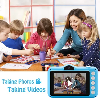 Vaikai Kamera Mini Skaitmeninis Foto Video Kamera Vaikams 3.5 colių 12MP 1080P HD Mielas Animacinių filmų Kamera Vaikams Gimtadienio Dovana